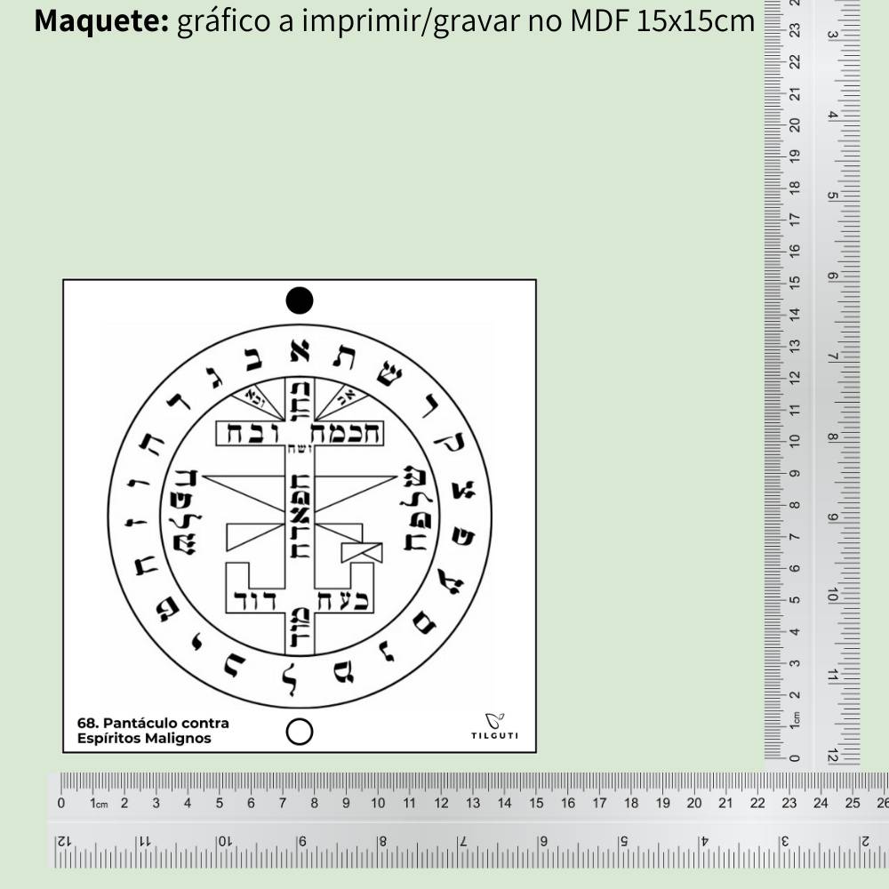 68. Pantáculo contra Espíritos Malignos | Gráfico Radiestésico em MDF