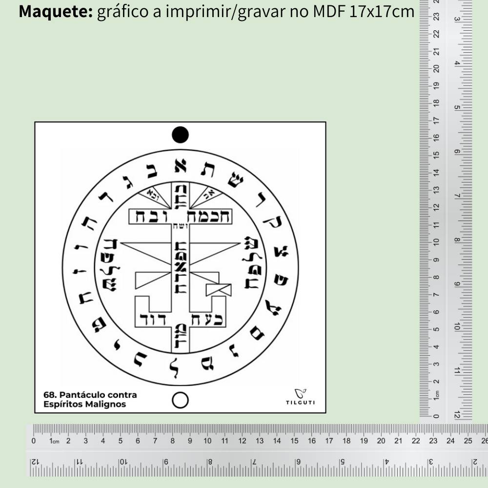 68. Pantáculo contra Espíritos Malignos | Gráfico Radiestésico em MDF