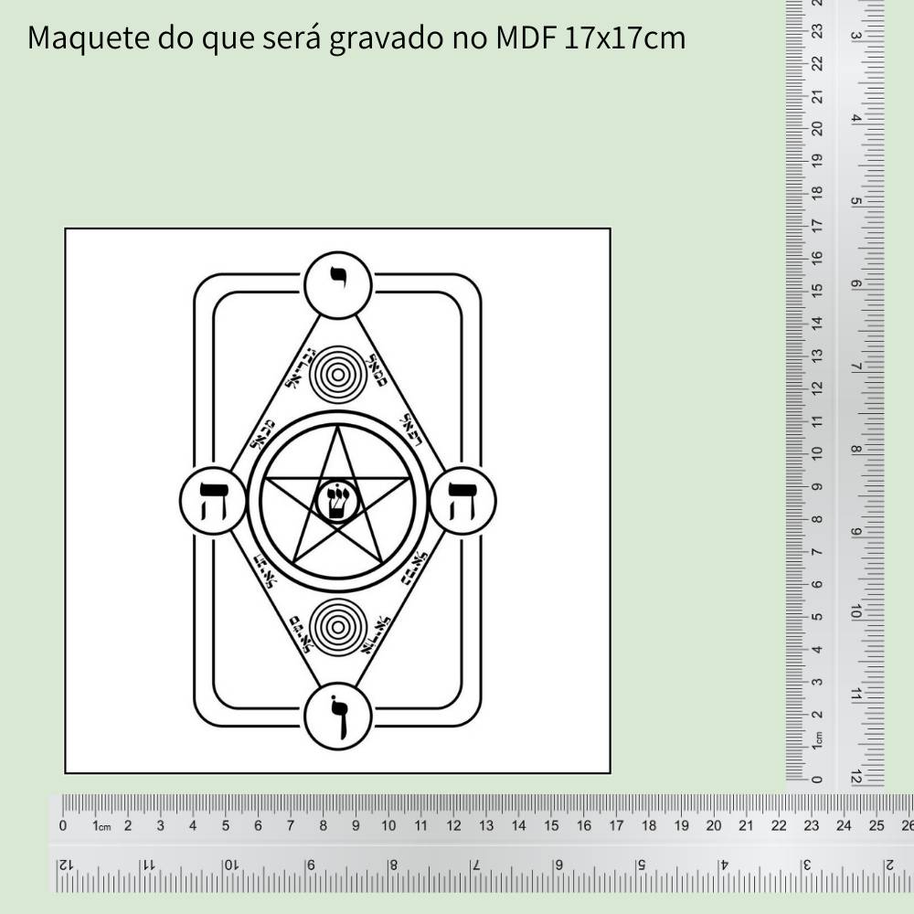 55. Escudo Mágico | Gráfico Radiestésico em MDF