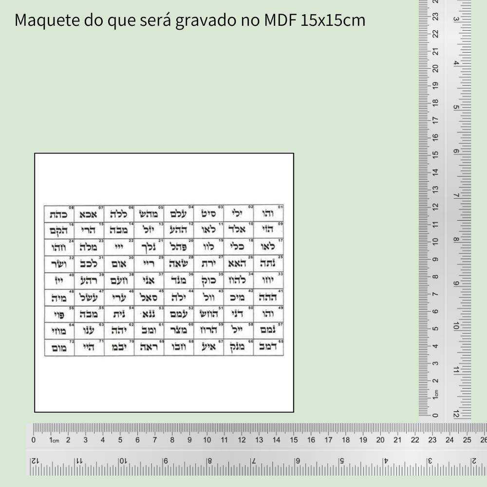 61. 72 Nomes de Deus | Gráfico Radiestésico em MDF