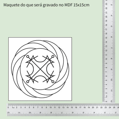 52. Turbilhão com Sol | Gráfico Radiestésico em MDF