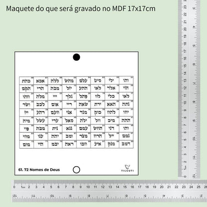 61. 72 Nomes de Deus | Gráfico Radiestésico em MDF