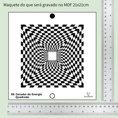 59. Gerador de Energia Quadrado | Gráfico Radiestésico em MDF