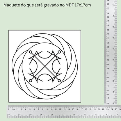 52. Turbilhão com Sol | Gráfico Radiestésico em MDF