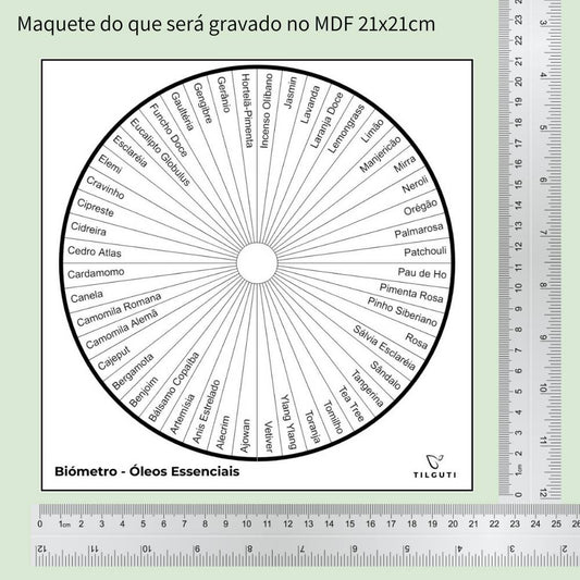 Biómetro Óleos Essenciais  | Gráfico Radiestesia em MDF