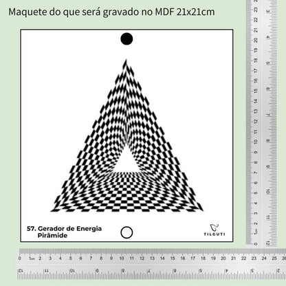 57. Gerador de Energia Pirâmide | Gráfico Radiestésico em MDF