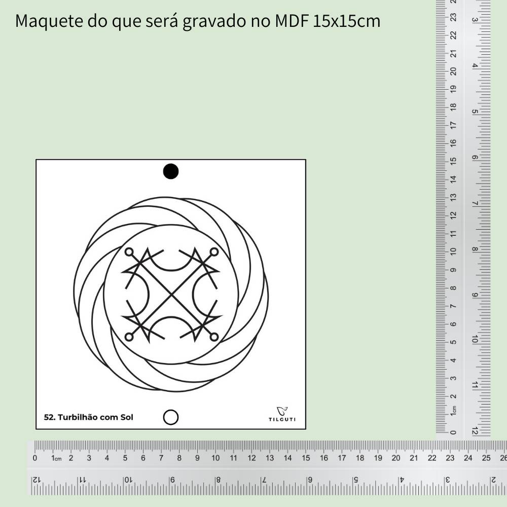 52. Turbilhão com Sol | Gráfico Radiestésico em MDF