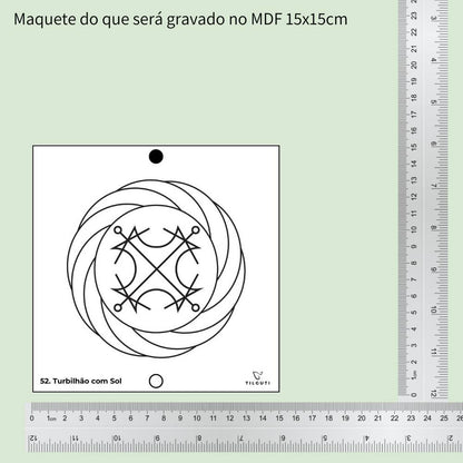 52. Turbilhão com Sol | Gráfico Radiestésico em MDF