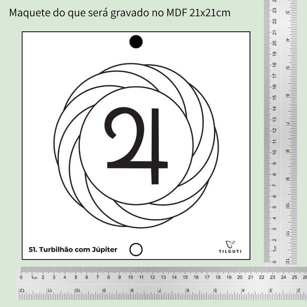 51. Turbilhão com Júpiter | Gráfico Radiestésico em MDF