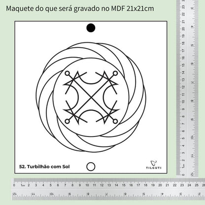 52. Turbilhão com Sol | Gráfico Radiestésico em MDF