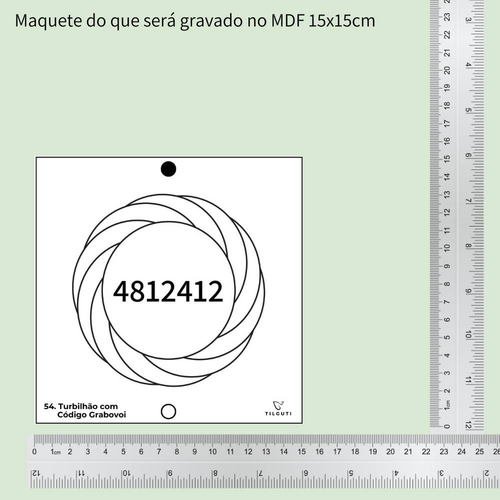 54. Turbilhão com Código Grabovoi | Gráfico Radiestésico em MDF