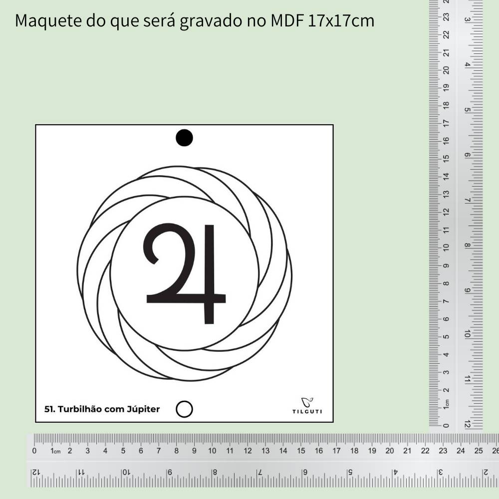 51. Turbilhão com Júpiter | Gráfico Radiestésico em MDF