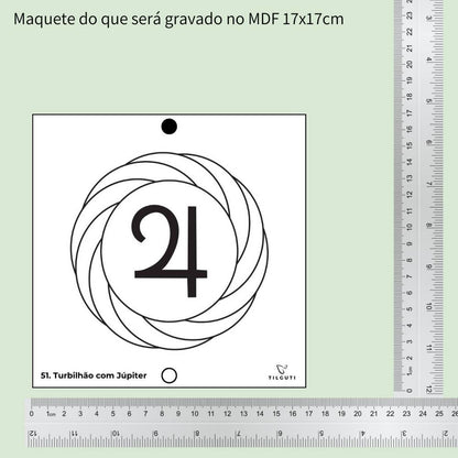 51. Turbilhão com Júpiter | Gráfico Radiestésico em MDF