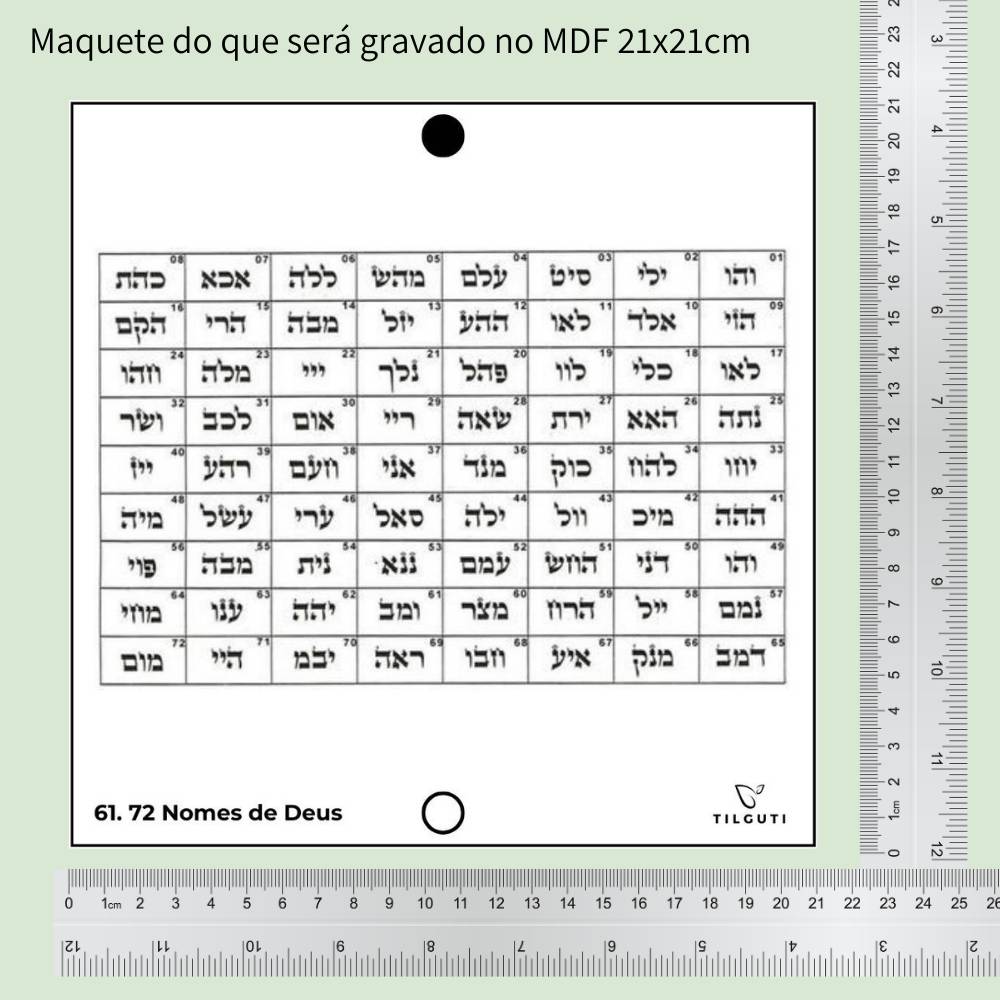 61. 72 Nomes de Deus | Gráfico Radiestésico em MDF