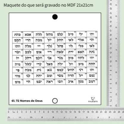 61. 72 Nomes de Deus | Gráfico Radiestésico em MDF