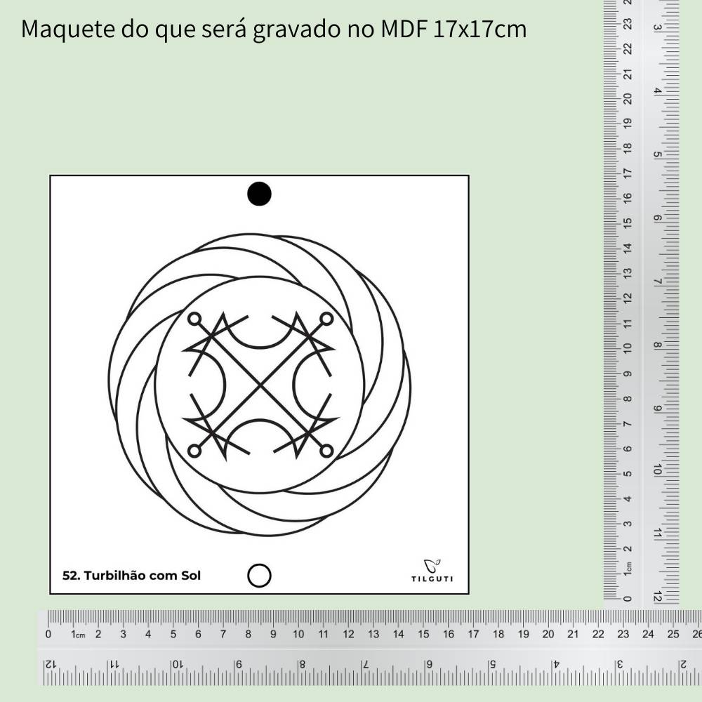 52. Turbilhão com Sol | Gráfico Radiestésico em MDF