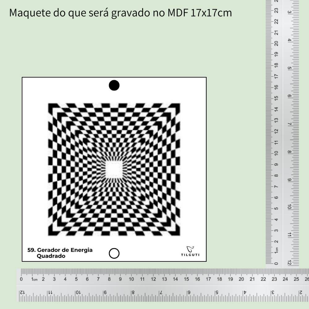 59. Gerador de Energia Quadrado | Gráfico Radiestésico em MDF