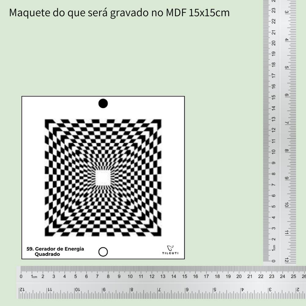 59. Gerador de Energia Quadrado | Gráfico Radiestésico em MDF