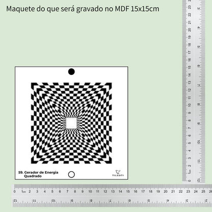 59. Gerador de Energia Quadrado | Gráfico Radiestésico em MDF