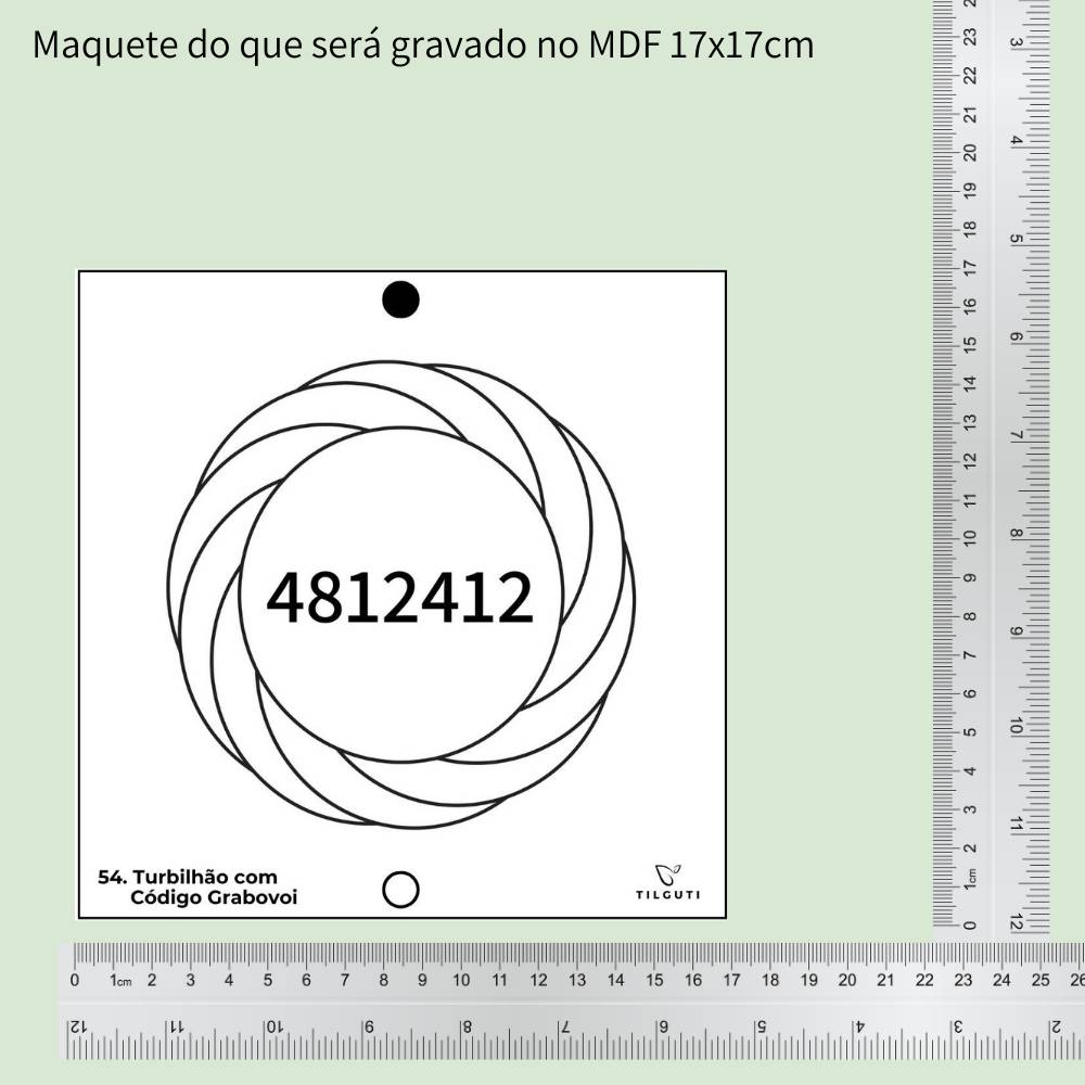 54. Turbilhão com Código Grabovoi | Gráfico Radiestésico em MDF