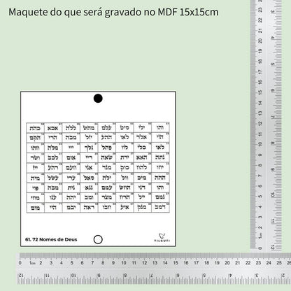 61. 72 Nomes de Deus | Gráfico Radiestésico em MDF