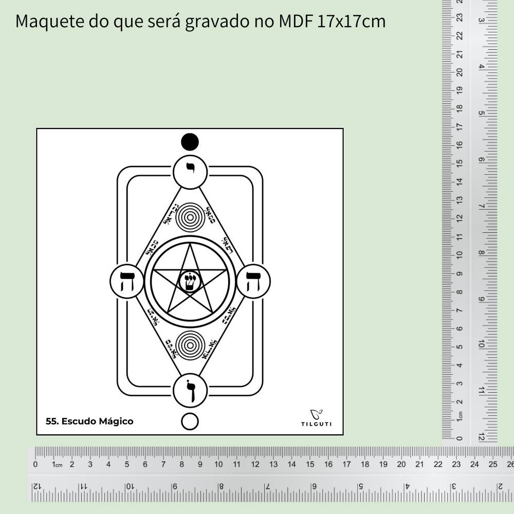 55. Escudo Mágico | Gráfico Radiestésico em MDF