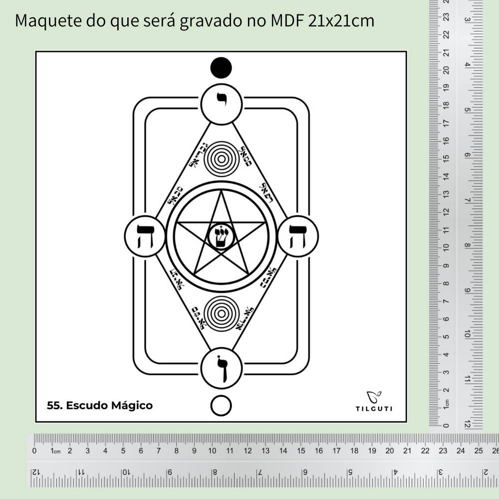 55. Escudo Mágico | Gráfico Radiestésico em MDF