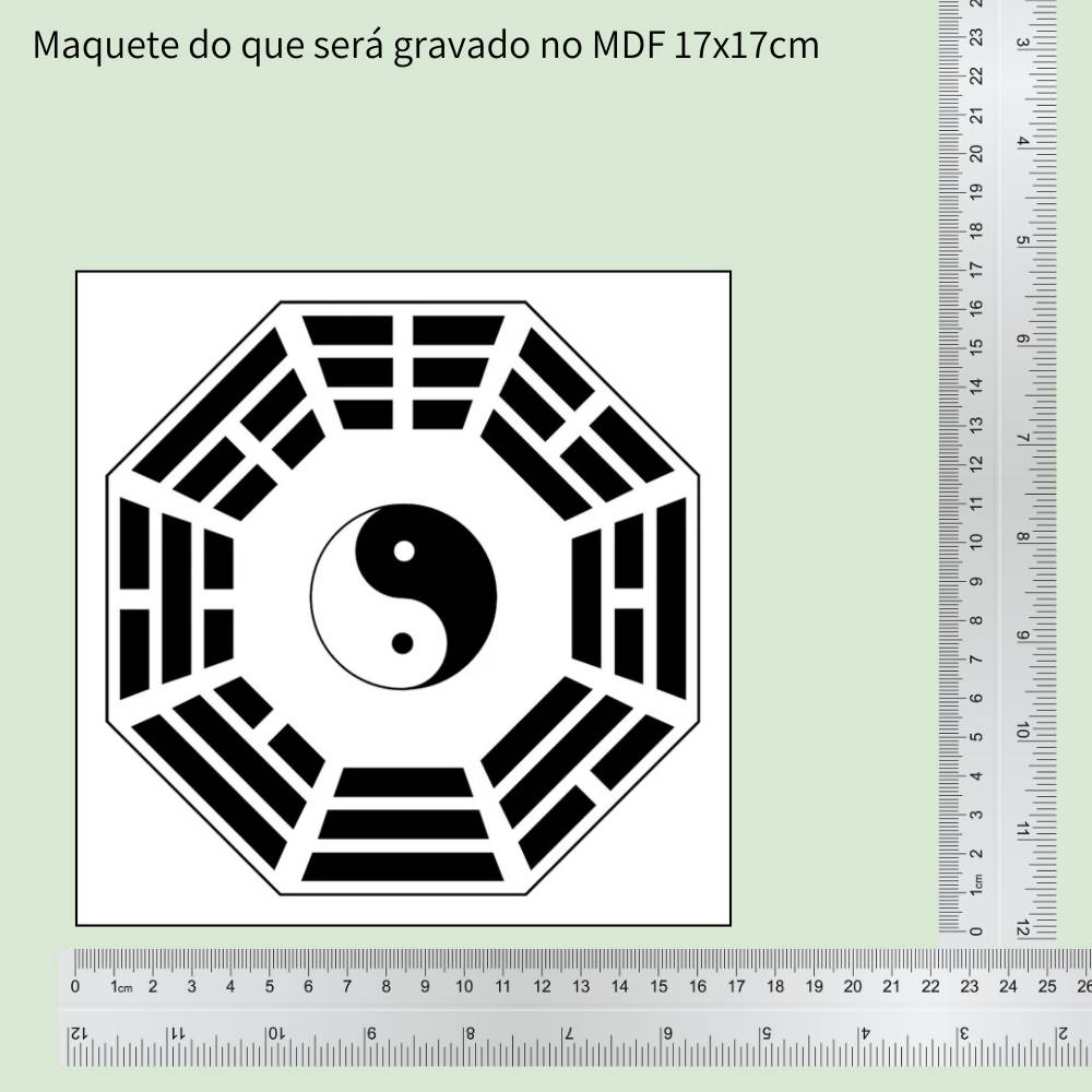 63. Baguá do Céu Anterior | Gráfico Radiestésico em MDF