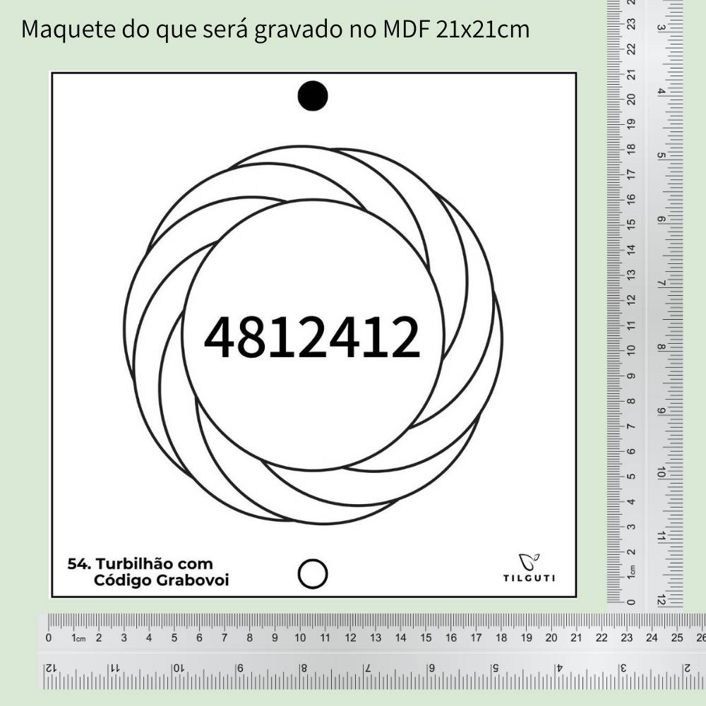 54. Turbilhão com Código Grabovoi | Gráfico Radiestésico em MDF