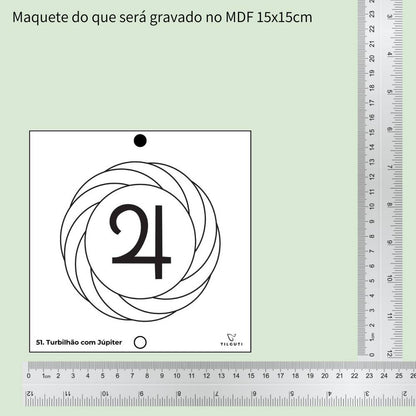 51. Turbilhão com Júpiter | Gráfico Radiestésico em MDF