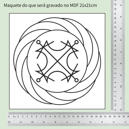 52. Turbilhão com Sol | Gráfico Radiestésico em MDF