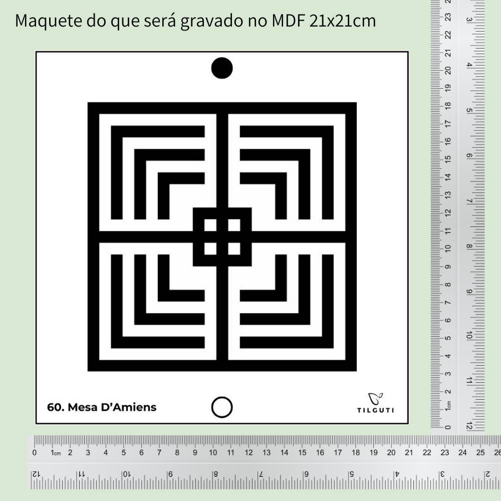 60. Mesa D'Amiens | Gráfico Radiestésico em MDF