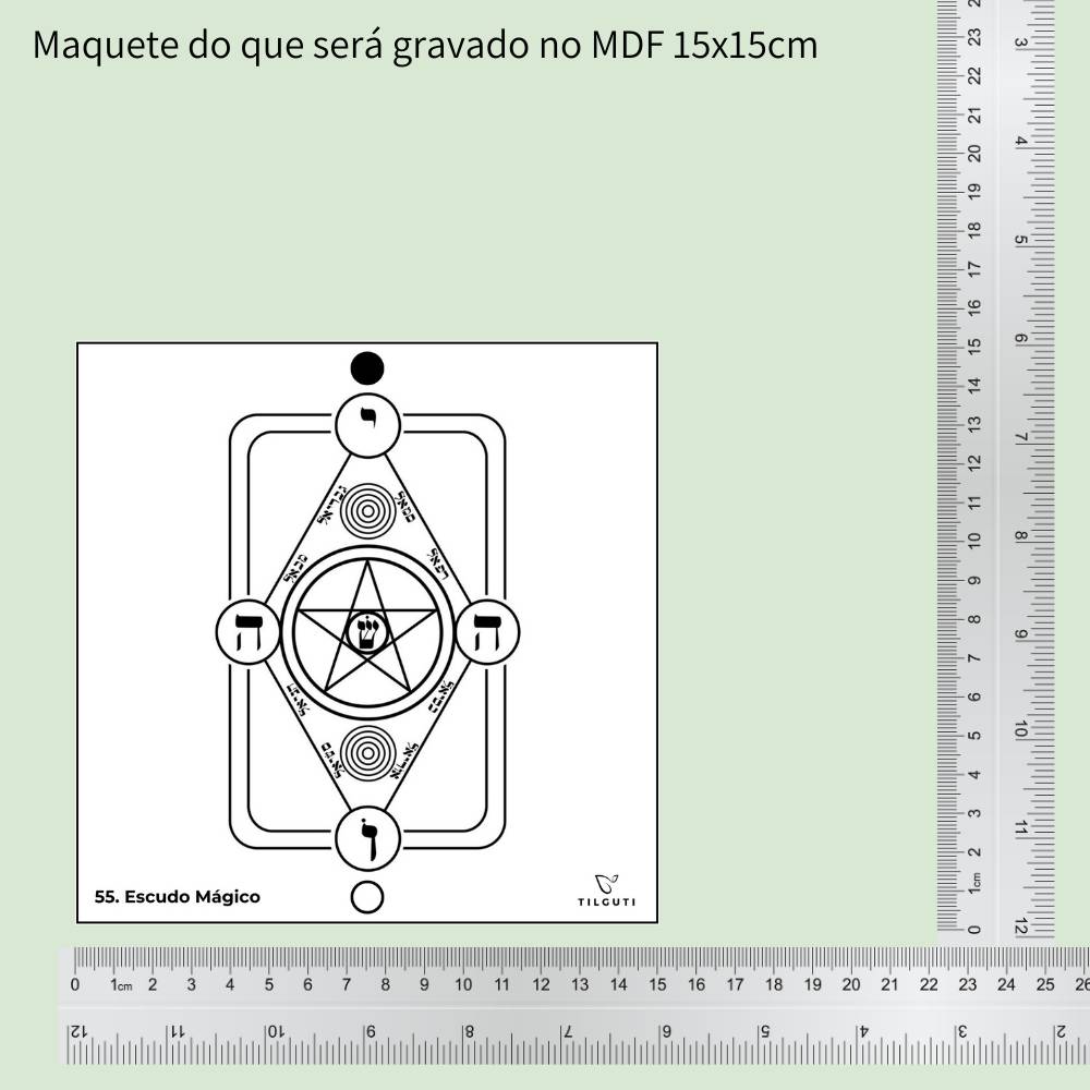 55. Escudo Mágico | Gráfico Radiestésico em MDF